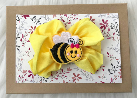 Bee Hair Clip - Hair Clip - Baby Hair Clip - Bee Hair Bow - Julia Grace Designs