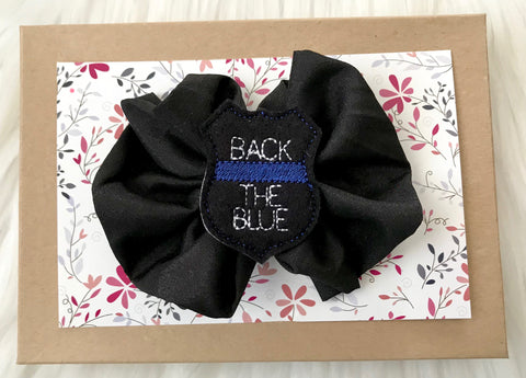 Back the Blue Hair Clip - Hair Clip - Baby Hair Clip - Police Hair Bow - Julia Grace Designs