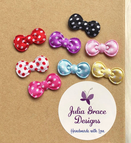 Add 1 Mini Polka Dot Bow to ANY Badge Reel or Hair Clip Design - (1) BOW ONLY - Must Purchase w/ a Julia Grace Designs Badge Reel or Hair Clip