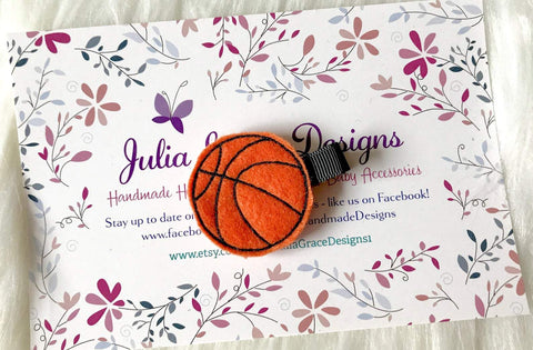Basketball | HEADBAND, HAIR CLIP, BADGE REEL, TOPPER, MAGNET, OR PAPER CLIP (You Choose!) - Julia Grace Designs