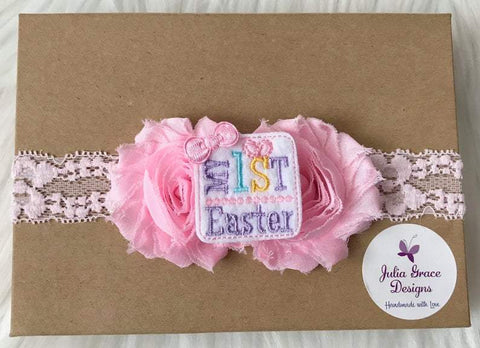 1st Easter Headband | Light Pink Easter Headband - Julia Grace Designs
