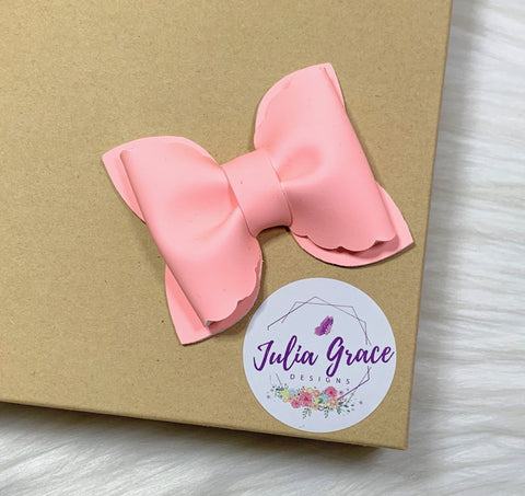 Light Coral GLOW IN THE DARK Bow | HEADBAND OR HAIR CLIP (You Choose!) | 2.5" Bow - Julia Grace Designs