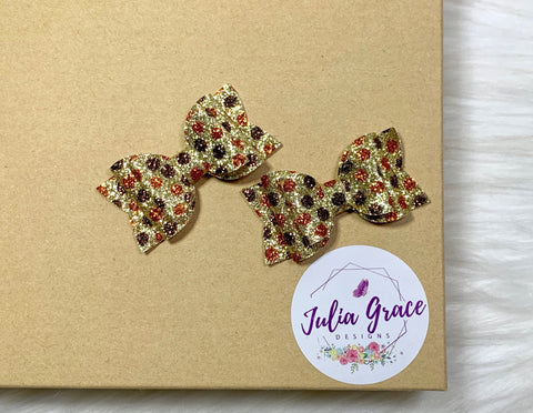 MINI Thanksgiving Bow | HEADBAND OR HAIR CLIP (You Choose!) | 2" Bow - Julia Grace Designs