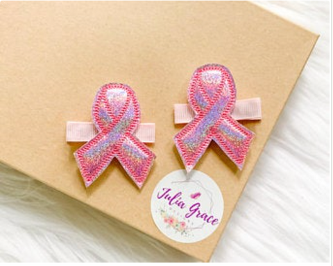 Breast Cancer Awareness Pink Ribbon Hair Clip