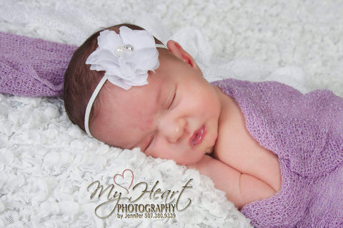 Baptism Headband/White Baby Headband/Baby Headband/Newborn Headband/Baby Girl Headband/Headbands/Newborn Photo Prop/Christening Headband