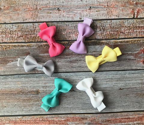 PICK 3 Itty Bitty Bow Hair Clips, Baby Hair Clips, Baby Hair Bows, No-Slip Hair Clips, Toddler Barrettes, Toddler Hair Clips, Baby Barrettes