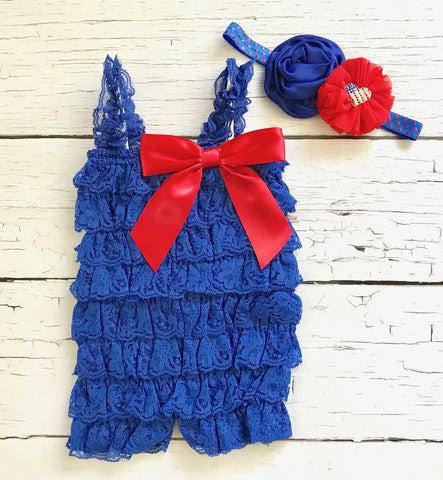 4th of July Outfit, 4th of July Romper & Headband, 4th of July Headband, Patriotic Outfit, 4th of July Baby, Baby Headband, Baby Girl, Baby