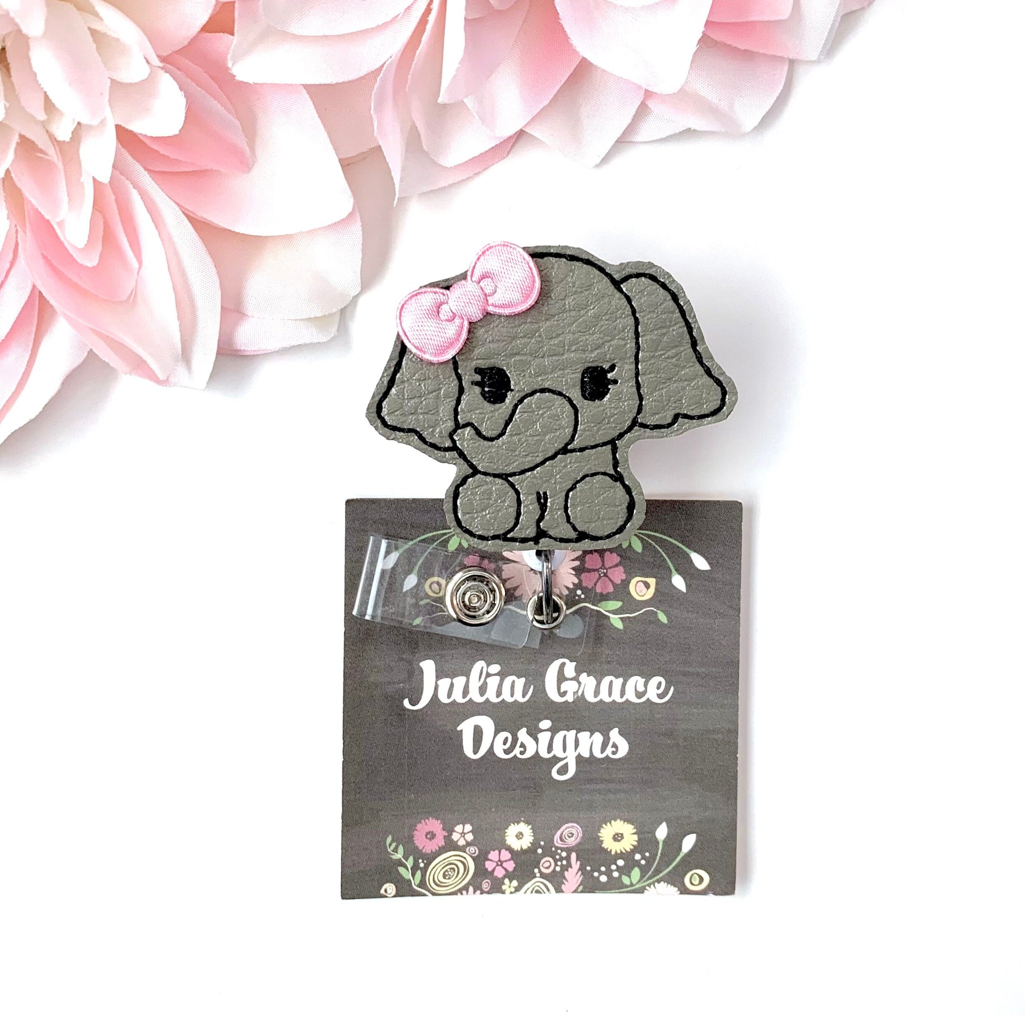 Elephant Badge Reel or Badge Reel Topper, Nurse Badge Reel, Badge ID H –  Julia Grace Designs